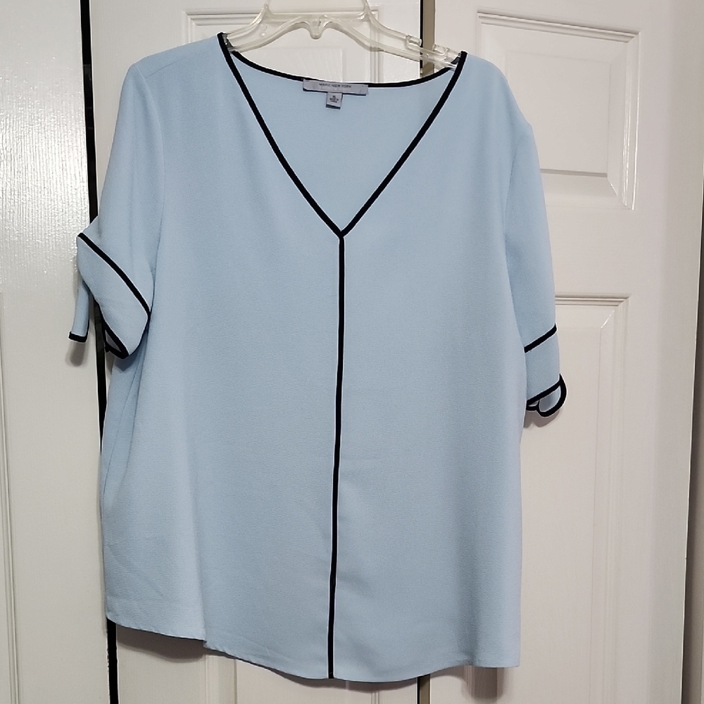 Marc New York Mint Green and Black Boxy 3/4 Sleeve Blouse